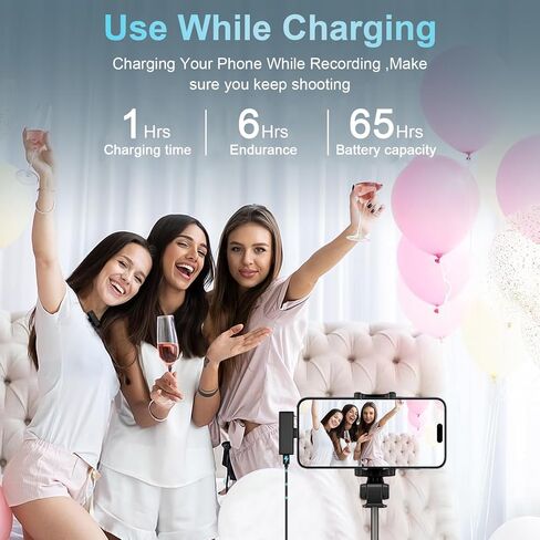 ميكروفون صغير لاسلكي Lavalier Lapel لهاتف iPhone 15/iPad، 2 حزمة ميكروفون USB من النوع C Lav لهاتف Android Samsung S24/S23/A15/A55/A54، ميكروفون لاسلكي بخاصية إلغاء الضوضاء لتسجيل الفيديو، يوتيوب، مدونة الفيديو in Kuwait