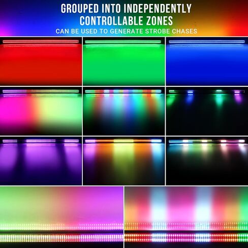 240W Stage Wash Light Bar - 448LEDs RGBWA DMX Light Bar by DMX Master-Slave Control 32 RGB & 12 White & 12 Amber Zones Chase Effects for Wedding Church Concert Music DJ Live Events Stage Lighting in Kuwait
