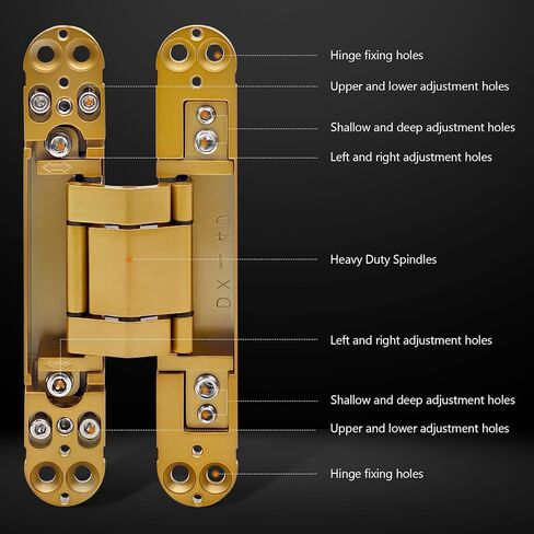 Hidden Door Hinge (7in)-2PC Invisible Door Hinges,3D Adjustable 180 Degree Invisible Hinges,176.5 lb.Load Capacity.(Black, 7 x 2.8 x 1) in Saudi Arabia