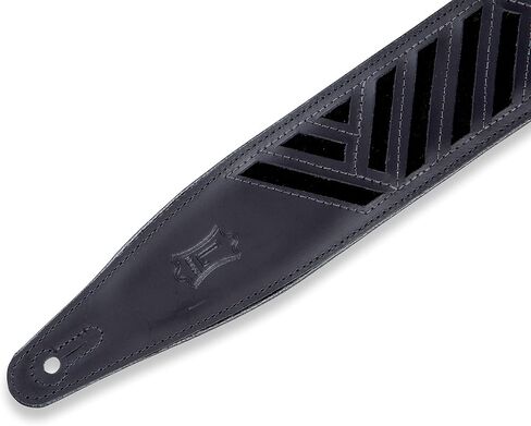 حزام جيتار من الجلد باللون الأسود مقاس 2.5 بوصة من Levy's Leathers بتصميم قطع ماسية؛ أسود (MC317DCO-BLK_BLK) in Kuwait