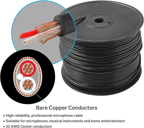 STEREN 1000ft 22AWG 2-Conductor Microphone CableSteren ProAudio: Professional-Grade - Superior Sound Quality for Studio, Stage, and Live Performances in Saudi Arabia