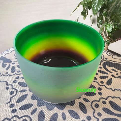7-12 inch 432HZ Singing Bowls Rainbow Color Frosted Chakra Handmade Quartz Crystal Sound Healing Meditation Yoga with 2 Travel Carry Cases Bags 2 Mallets Suede 2 Strikers 7 O-rings in Saudi Arabia