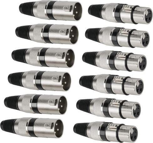 (4 حزم) موصل كابل XLR ذو 3 دبابيس، هيكل من سبائك الزنك (2 ذكر و2 أنثى) محول قابس ثعبان لخط الميكروفون من نوع اللحام، مقبس صوت للميكروفون للتوصيل العالي والضوضاء المنخفضة للغاية in Kuwait