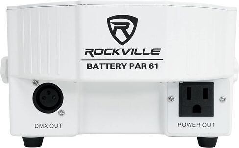 Rockville Battery PAR 61 Pack White, 8 Pack, Rechargeable RGBWA+UV Wash Lights with Charging Flight Case, Includes Remote, 15 Hours Battery Life, Perfect for Events, Parties & DJ Gigs in Kuwait