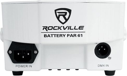 Rockville Battery PAR 61 Pack White, 8 Pack, Rechargeable RGBWA+UV Wash Lights with Charging Flight Case, Includes Remote, 15 Hours Battery Life, Perfect for Events, Parties & DJ Gigs in Kuwait