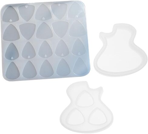 1 Set Guitar Picks Holder Casting Plectrums Teardrop Resin Casting Guitar Picks Moulds Guitar Plectrums Resin Epoxy for Guitar Picks Triangle Pendant Mold Supplies White in Saudi Arabia