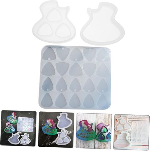 1 Set Guitar Picks Holder Casting Plectrums Teardrop Resin Casting Guitar Picks Moulds Guitar Plectrums Resin Epoxy for Guitar Picks Triangle Pendant Mold Supplies White in Saudi Arabia