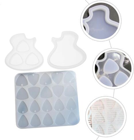 1 Set Guitar Picks Holder Casting Plectrums Teardrop Resin Casting Guitar Picks Moulds Guitar Plectrums Resin Epoxy for Guitar Picks Triangle Pendant Mold Supplies White in Saudi Arabia