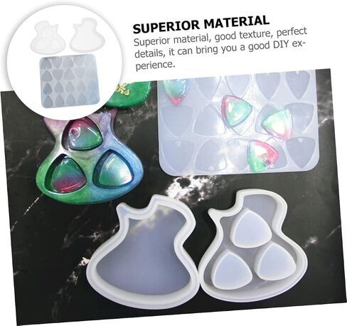 1 Set Guitar Picks Holder Casting Plectrums Teardrop Resin Casting Guitar Picks Moulds Guitar Plectrums Resin Epoxy for Guitar Picks Triangle Pendant Mold Supplies White in Saudi Arabia