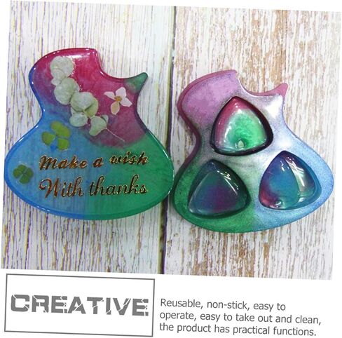 1 Set Guitar Picks Holder Casting Plectrums Teardrop Resin Casting Guitar Picks Moulds Guitar Plectrums Resin Epoxy for Guitar Picks Triangle Pendant Mold Supplies White in Saudi Arabia