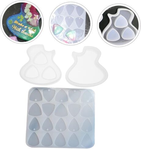 1 Set Guitar Picks Holder Casting Plectrums Teardrop Resin Casting Guitar Picks Moulds Guitar Plectrums Resin Epoxy for Guitar Picks Triangle Pendant Mold Supplies White in Saudi Arabia