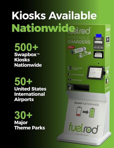 USB-C Portable Charger Kit, with One Extra Set of Cables & Adaptors, Compatible with All Tablets, Smart Phones, Rechargeable Backup Power Bank, SWAP for Charged Rod at Kiosk in Saudi Arabia