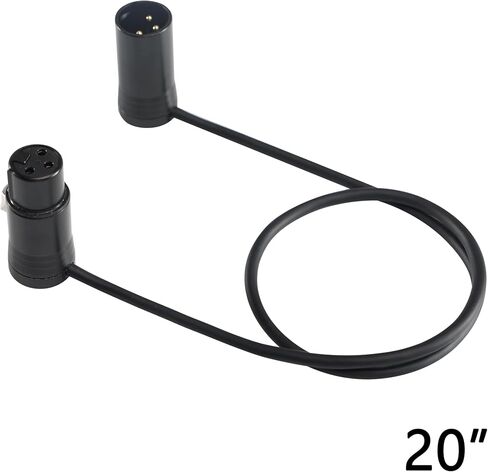 ALL4PRO 8 20 40 Inch 3 Pin Golden Plate Right Angle Mini XLR Male to Female Connector Cables Low Profile Audio Microphone (8 Inch) in Saudi Arabia