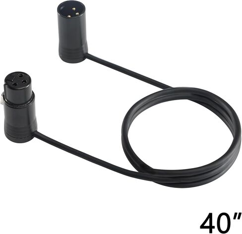 ALL4PRO 8 20 40 Inch 3 Pin Golden Plate Right Angle Mini XLR Male to Female Connector Cables Low Profile Audio Microphone (8 Inch) in Saudi Arabia