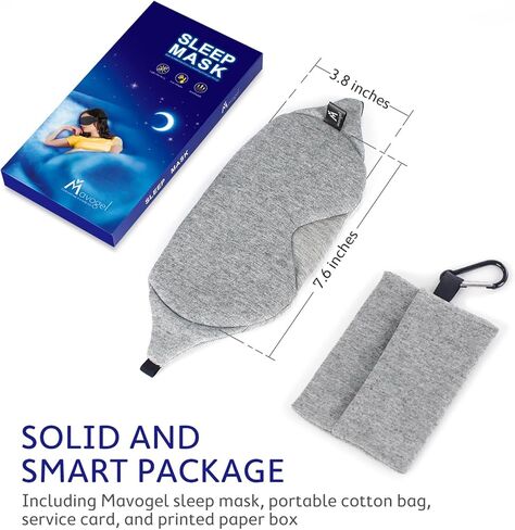 Mavogel Cotton Sleep Mask - 100% Handmade, Light Blocking Sleep Eye Mask with Updated Bending Nose Design, Soft Sleeping Mask for Women Men, for Sleep/Office/Naps, with Travel Pouch (Sunrise Orange) in Kuwait