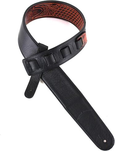 Walker and Williams GB-191 Handmade Bourbon Brown 2.5" Padded Guitar Strap Eagle With Basket Weave & Texas Star Design For Acoustic, Electric, And Bass Guitars in Saudi Arabia