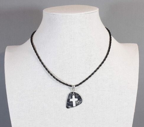 Singing for God, Guitar Pick Necklace with Mother of Pearl Cross in Kuwait