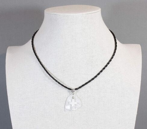 Singing for God, Guitar Pick Necklace with Mother of Pearl Cross in Kuwait