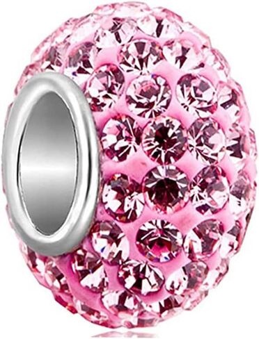 Women 925 Sterling Silver Birthstone Glass Bead Charms Compatible with Pandora Bracelets in Kuwait