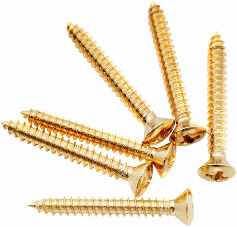 Musiclily Ultra 3x25mm Stainless Steel Countersunk Mounting Screws for Guitar or Ukelele Strap Button, Gold (Set of 6) in Saudi Arabia