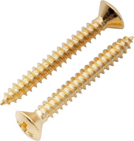 Musiclily Ultra 3x25mm Stainless Steel Countersunk Mounting Screws for Guitar or Ukelele Strap Button, Gold (Set of 6) in Saudi Arabia