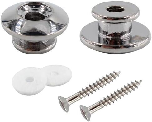 2 Pack Metal Head Guitar Strap Button, Mushrooms Strap Locks for Guitar Ukulele Electric Bass, Silver in Saudi Arabia
