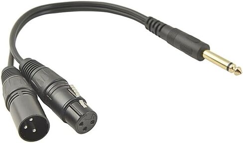 Halokny 1/4 to XLR Splitter Cable, 6.35mm (1/4inch) TS Male to XLR 3Pin Male and Female Microphone Stereo Unbalanced Audio Converter Adapter Y-Splitter Cable 1FT/30CM (TS) in Saudi Arabia