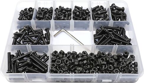 iexcell 50 Pcs M6 x 30mm Thread Pitch 1 mm Alloy Steel 10.9 Grade Hex Socket Button Head Cap Screws Bolts Kit, Black Oxide Finish in Kuwait