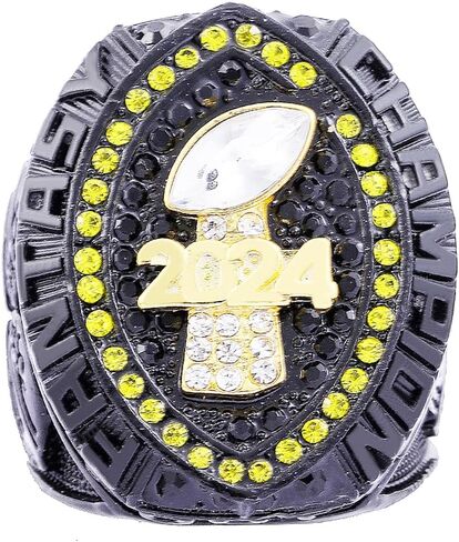 Fantasy Football Ring 2024 | Heavy FFL Champion Ring | Gold Silver Tone Plated Award Trophy for Fantasy Football League Winner in Kuwait