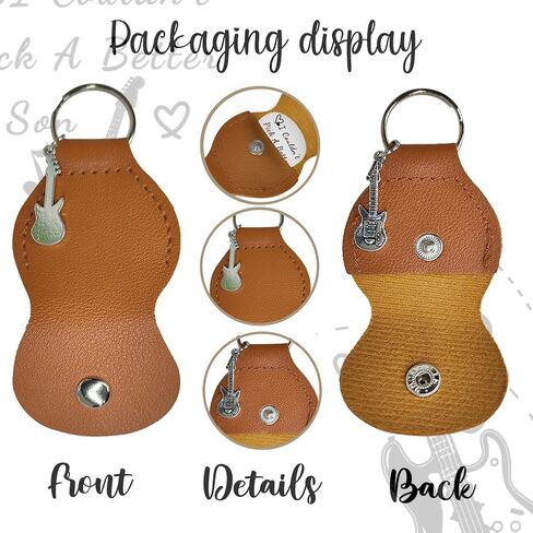 UNICRAFTALE Guitar Picks Gifts Double Side Diffierent Styles Guitar Picks 1PC Guitar Pick Keychain with Brown Leather Case Plectrum Guitar Set for Son Guitar Musician I Couldn’t Pick A Better Son in Saudi Arabia