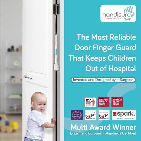 Child Door Safety Door Pinch Guard. Automatic, Hinge & Lock Side Safety, Reliable, Multiple Awards & Unique, Baby Door Stopper. Easy to Install & Build to Last Finger Guard for Door in Saudi Arabia