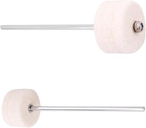 A-xctoe ２pcs طبل الخافق الفولاذ المقاوم للصدأ عرقوب كريم-أبيض لباد طبل الخافق دواسة in Kuwait