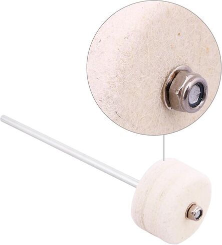 A-xctoe ２pcs طبل الخافق الفولاذ المقاوم للصدأ عرقوب كريم-أبيض لباد طبل الخافق دواسة in Kuwait