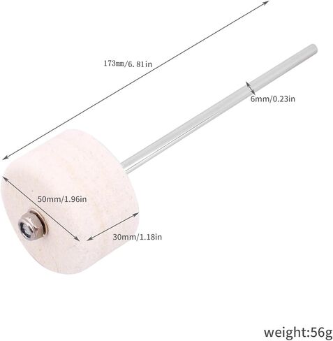 A-xctoe ２pcs طبل الخافق الفولاذ المقاوم للصدأ عرقوب كريم-أبيض لباد طبل الخافق دواسة in Kuwait