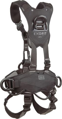 3M DBI-SALA ExoFit NEX 1113370 سرج الوصول/الإنقاذ بحبل أسود لكامل الجسم، 5 حلقات AlumD، حزام مع وسادة/حلقات جانبية على شكل حرف D، أشرطة للساق QC للقفل، صغير، أزرق/رمادي in Saudi Arabia