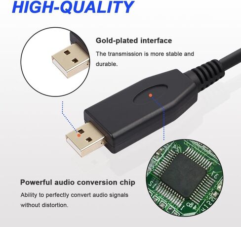 XLR to USB Microphone Cable, 3-Pin XLR Female Adapter to USB Adapter Converter Cord (2M/6.5FT) for Audio, Karaoke System, Recording, Studio, with XLR Male to Male Adapter in Kuwait