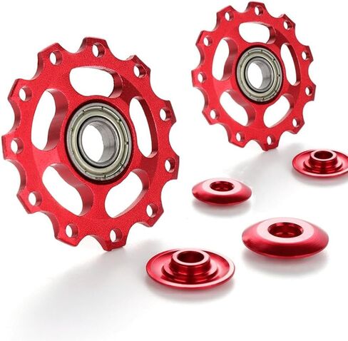 2PCS 11T Mountain Bike Rear Derailleur, Aluminium Alloy ightweight , Anti - Rust,Ball Bearings Derailleur Pulley Cycling Accessories Bike Rollers Derailleur Extender Bike in Saudi Arabia