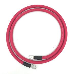 6 AWG Gauge Premium Battery Cables, Made in The USA, Positive or Negative, Red or Black, Replacement Battery Cables for Car, Truck, RV, Solar (8ft 5/16" Lugs, Red)