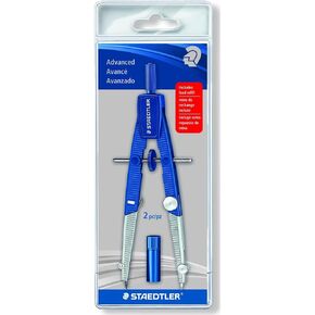 Staedtler 2-Piece Advanced Student Geometrical Compass, Blue, Silver