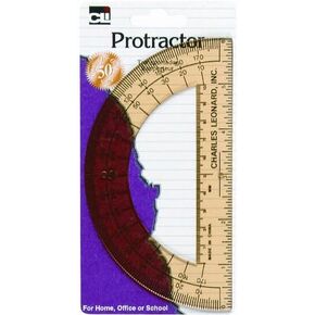 Charles Leonard Ball Bearing Compass and 6 Inch Protractor Combo Set, Metal/Clear Plastic, Assorted Colors, 1 Combo Pack (80960)