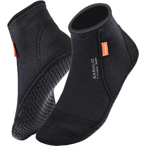Neoprene 3mm Diving Socks with Reinforced Toe Heel Anti-Skid Thermal Booties for Swimming Kayaking Surfing Snorkeling (M)