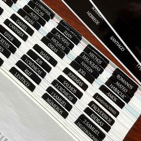 Thinkor Reposition Bible Tabs, Large Print Lanimated Stickers, Easy to Read and Apply Bible Tabs for Women and Man (Four Brown)