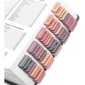 Bible Tabs for Women and Man, Bible Book Tabs, 75 Tabs, Laminated Bible Tabs, Boho/Morandi/Sunset Shades Theme Bible Study Supplies, Easy to Read and Apply Bible Index Tabs (Sunset Shades)