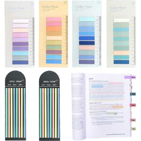 WSCHU 2320Pcs Book Tabs for Annotating Books, 104 Colors Morandi Sticky Tabs for Binders, Page Markers Transparent Sticky Notes,Writable & Repositionable Book Flags Strip Index Tabs,Page Tabs