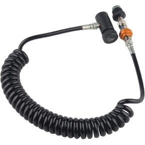 PCP Paintball Remote Line Coil & Fill Station Hose, G1/2 Thread, 8mm Quick Disconnect Plug Adapter for Air or CO2 HPA Tanks in Kuwait