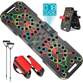 Push Up Board with Smart Count, Multi-Function 60 in 1 Push Up Bar (Foldable & Portable), Push up Handles for Floor, Professional Home Workout Equipment, Strength Training Equipment for Men & Women