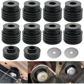 KF04050BK Body Mount Bushing Kit Fits for 1999-2018 Ford F250 F350 Super Duty 2WD 4WD Polyurethane Body Cab Mounts Hardware Black (20PCS)