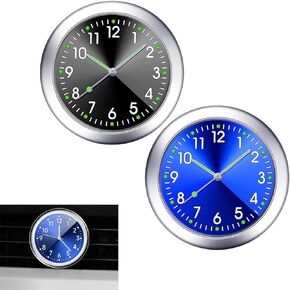 1 PC Car Luminous Clock, Dashboard Decorative Supplies, 1.5 Inches x 0.3 Inches Automobile Universal Replacement Accessories, for Most Cars, Trucks and Vans (Blue)