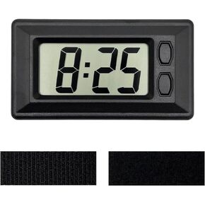 Car Dashboard Digital Clock, Mini Portable Digital Vehicle Electronic Digital Clocks with Clear LCD Display, Adhesive Automotive Interior Clock for Car Truck Home Desk Office