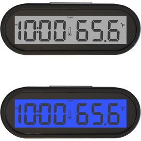 ساعة رقمية صغيرة، ساعة سيارة مع فهرنهايت ودرجة الحرارة الخلفية الزرقاء ساعة إلكترونية صغيرة للوحة القيادة، لوحة القيادة الرقمية LCD الخلفية للمركبة على مدار الساعة، ساعة غولف صغيرة (البطارية متضمنة) in Kuwait